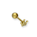 Zungenpiercing aus 9 Karat Gold mit königlicher Krone