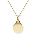 Halskette mit rundem Anhänger aus 9 Karat Gold, gravierbar, 16–20 Zoll