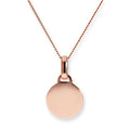 Halskette mit gravierbarem rundem Anhänger aus 9 Karat Roségold, 16–18 Zoll