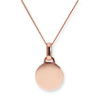 Halskette mit gravierbarem rundem Anhänger aus 9 Karat Roségold, 16–18 Zoll