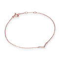 9 Karat Roségold & Klar CZ Kristall 18 cm Buchstabe V - Armband
