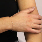 9 Karat Roségold & Klar CZ Kristall 18 cm Buchstabe V - Armband
