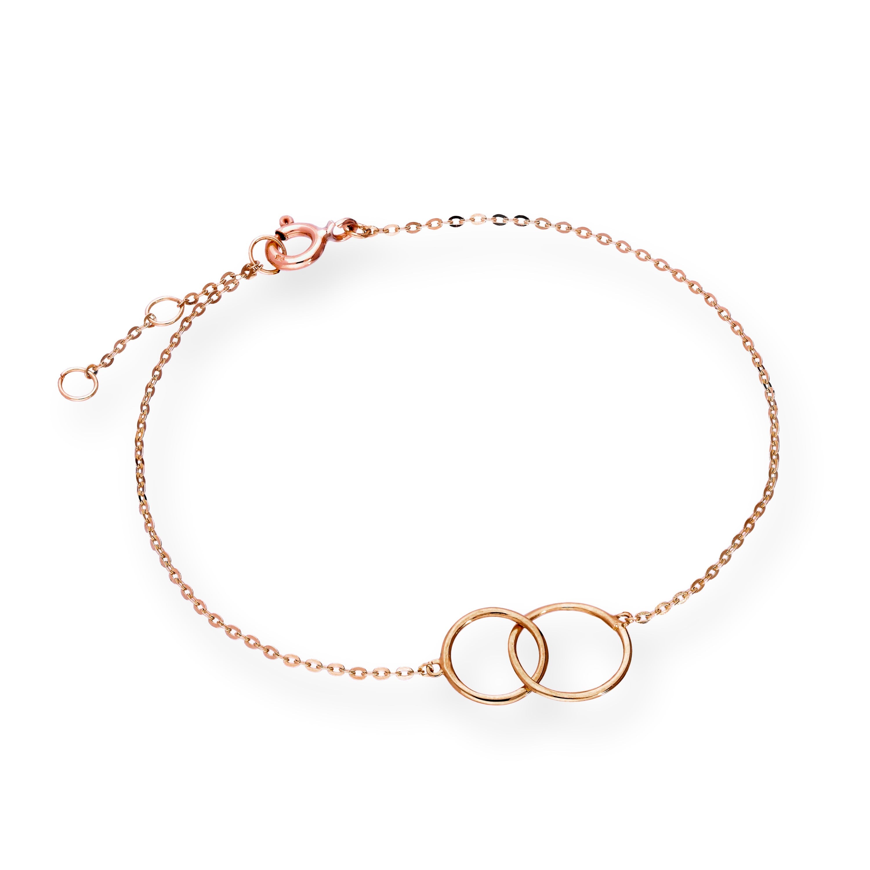9 Karat Roségold 18 cm Karma Kreise Armband