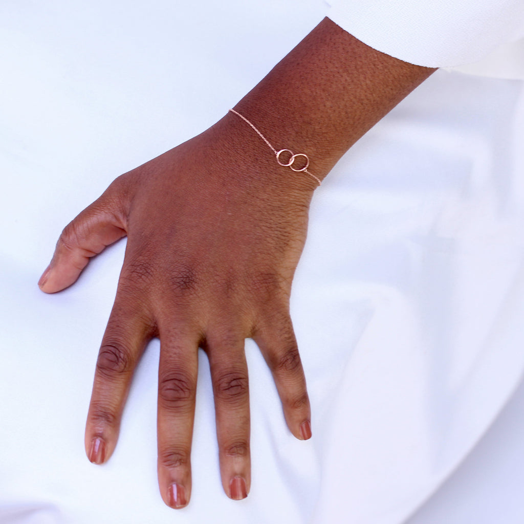 9 Karat Roségold 18 cm Karma Kreise Armband