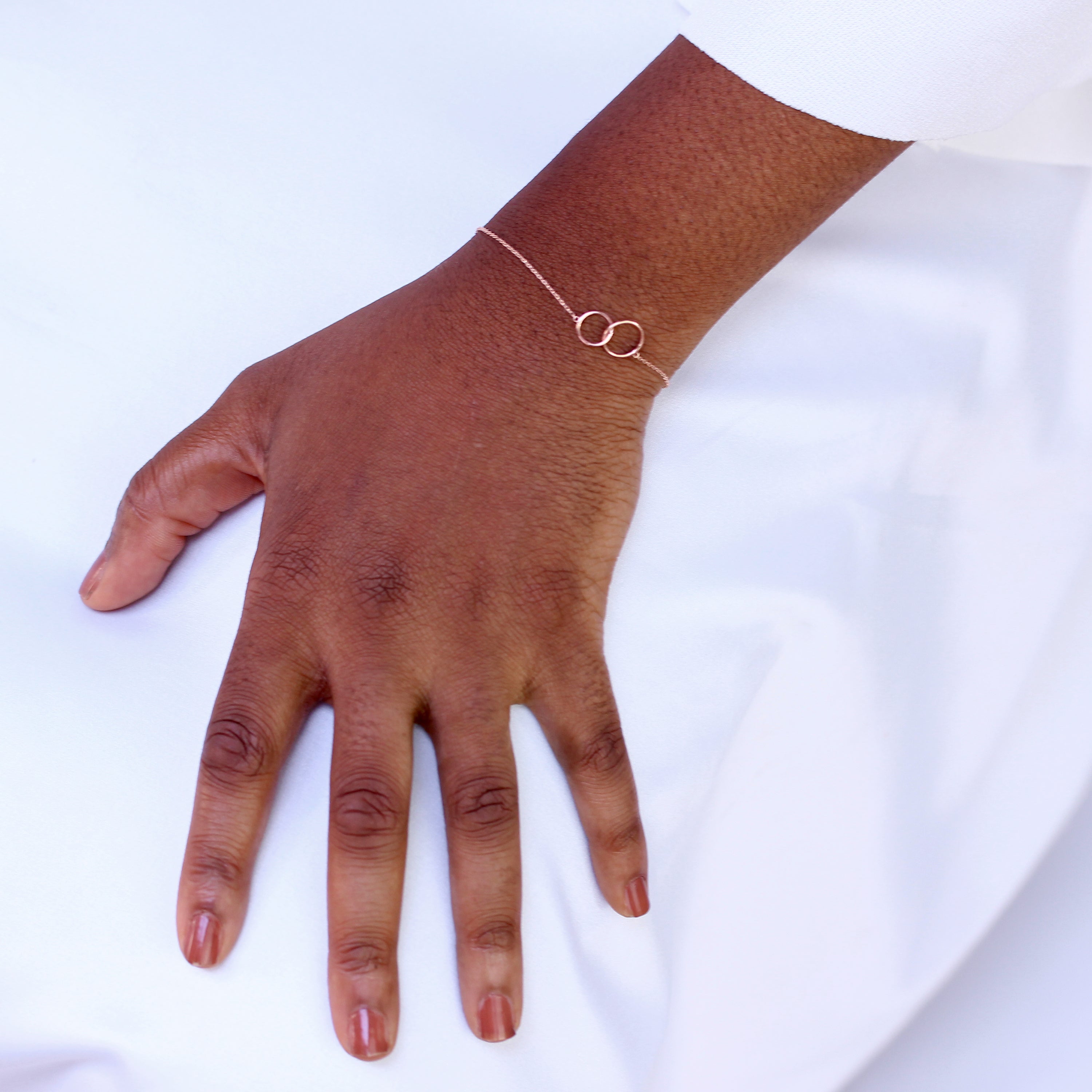 9 Karat Roségold 18 cm Karma Kreise Armband