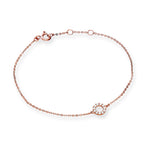 9 Karat Roségold & Klar CZ Kristall 18 cm Karma Kreis Armband