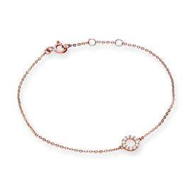 9 Karat Roségold & Klar CZ Kristall 18 cm Karma Kreis Armband