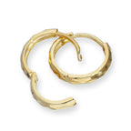 9 Karat Gold Facettiert Klappcreolen Ohrringe
