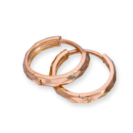 9 Karat Roségold Facettiert Klappcreolen Ohrringe 