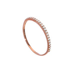 9 Karat Roségold & klarer CZ-Kristall, halber Ewigkeitsring zum Stapeln, Größe I-U