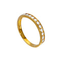 9 Karat Gold & CZ Kristall Halb Eternity Stacking Ring Größe I-U