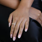 9 Karat Gold & CZ Kristall Halb Eternity Stacking Ring Größe I-U