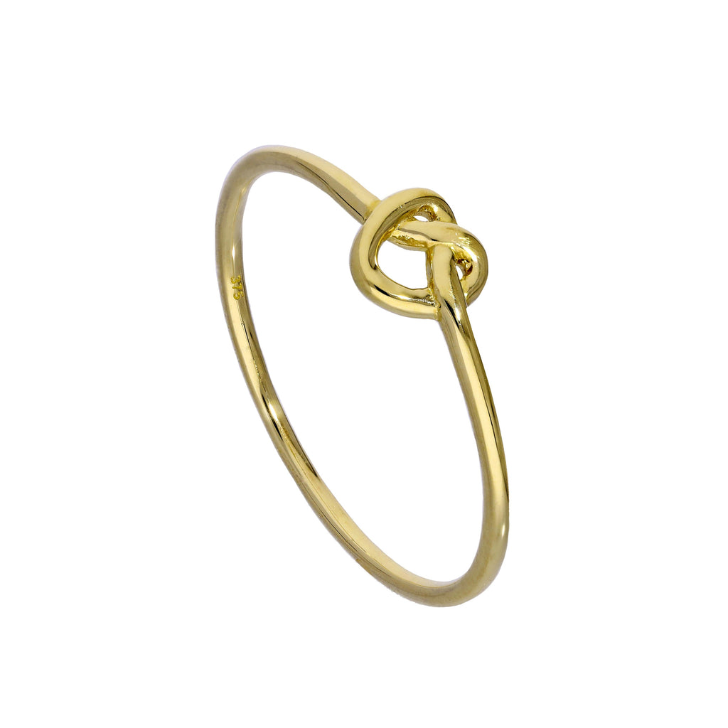 9 Karat Gold Herz-Knotenring Größen I – U