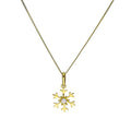 9 Karat Gold & klare CZ-Kristall-Schneeflocken-Anhänger-Halskette 16 - 20 Zoll