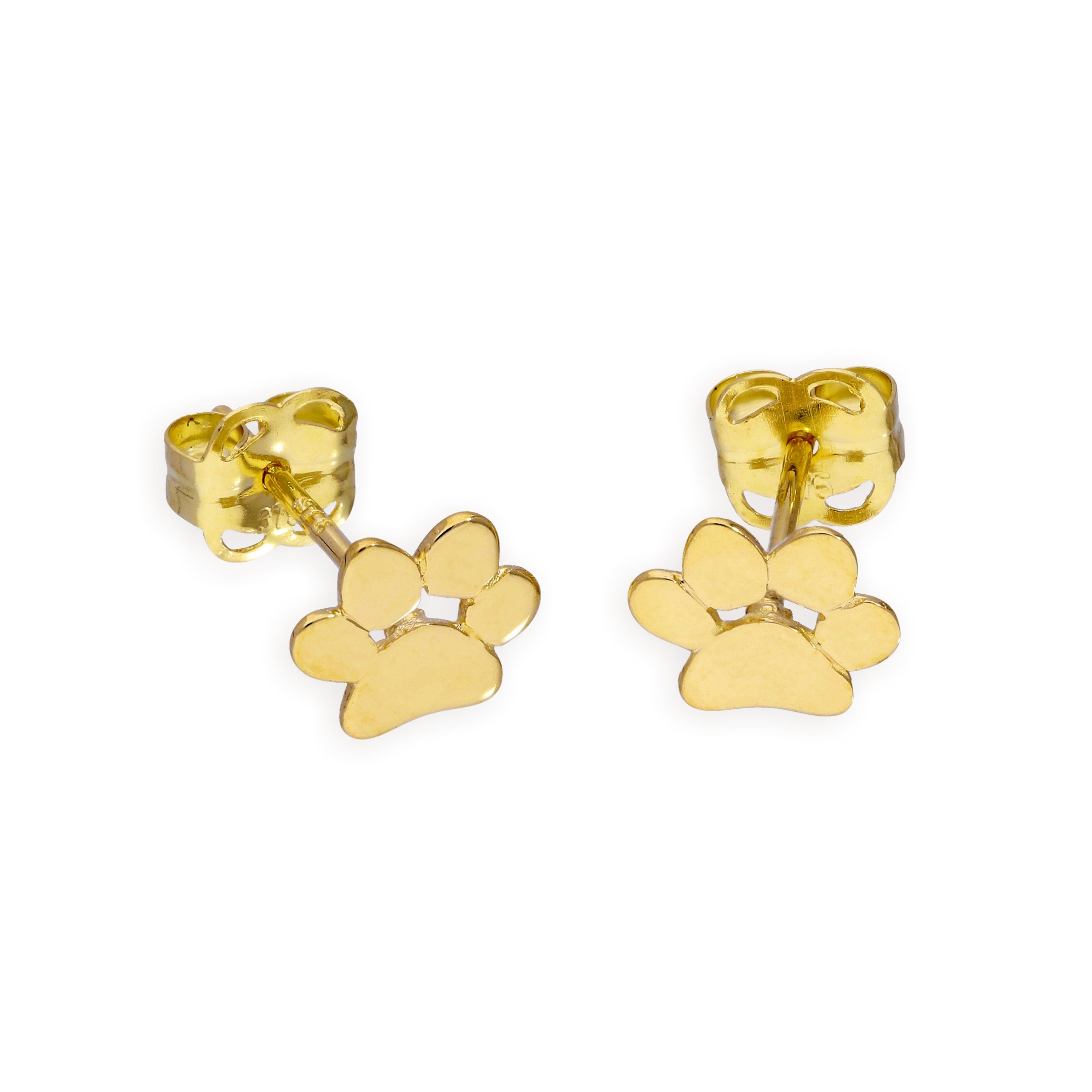 9 Karat Gold Pfotenabdruck Ohrstecker