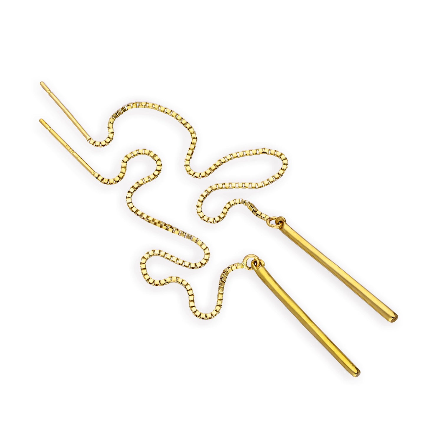 9 Karat Gold Stange Durchzieher Ohrringe