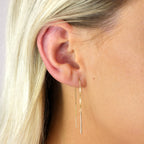 9 Karat Gold Stange Durchzieher Ohrringe
