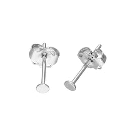 9 Karat Weißgold 2 mm Flach Kreis Ohrstecker
