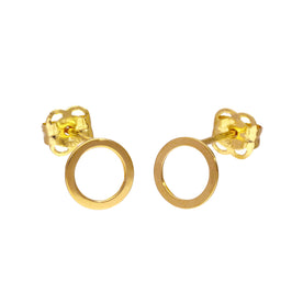 9 Karat Gold 6 mm Kreis Ohrstecker
