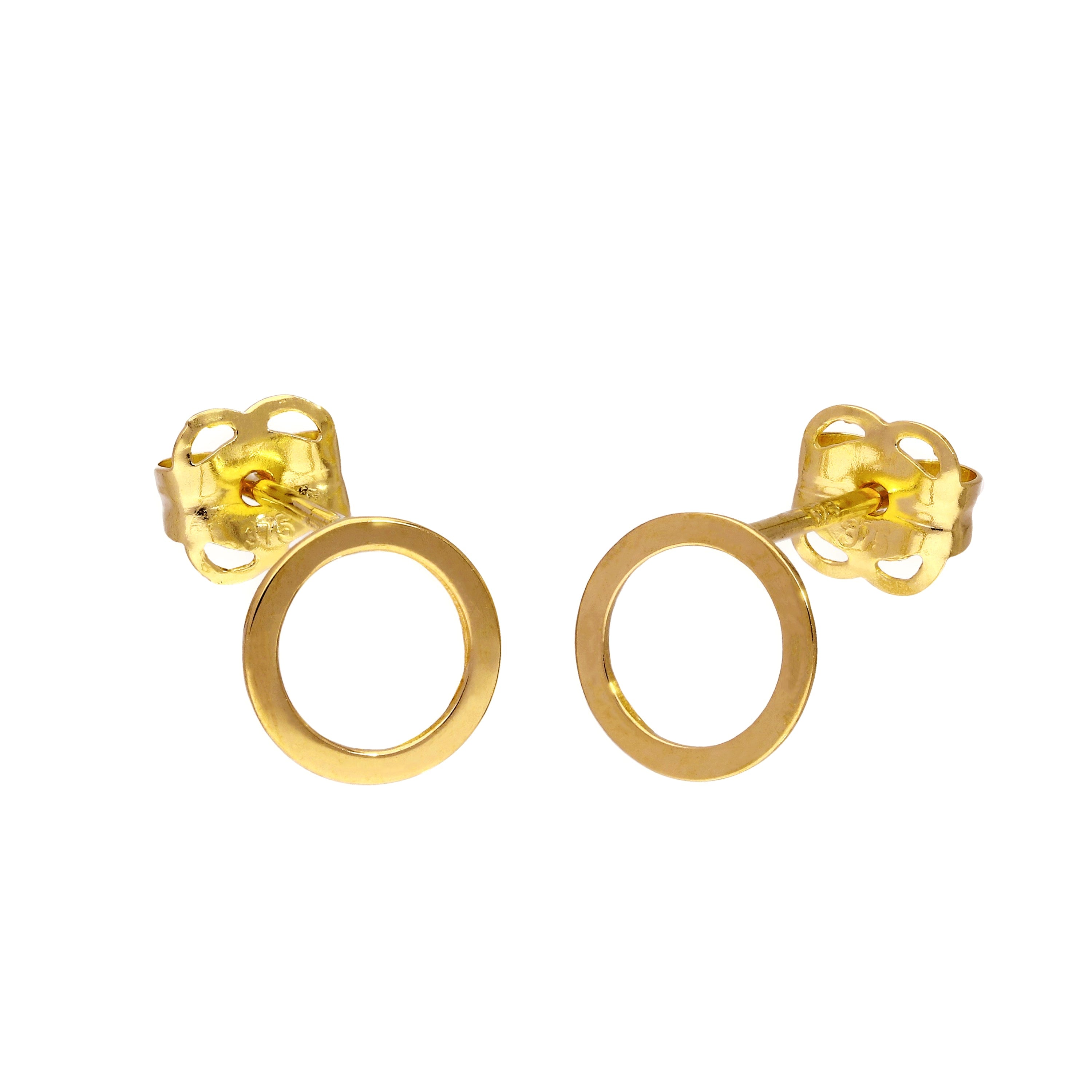 9 Karat Gold 6 mm Kreis Ohrstecker