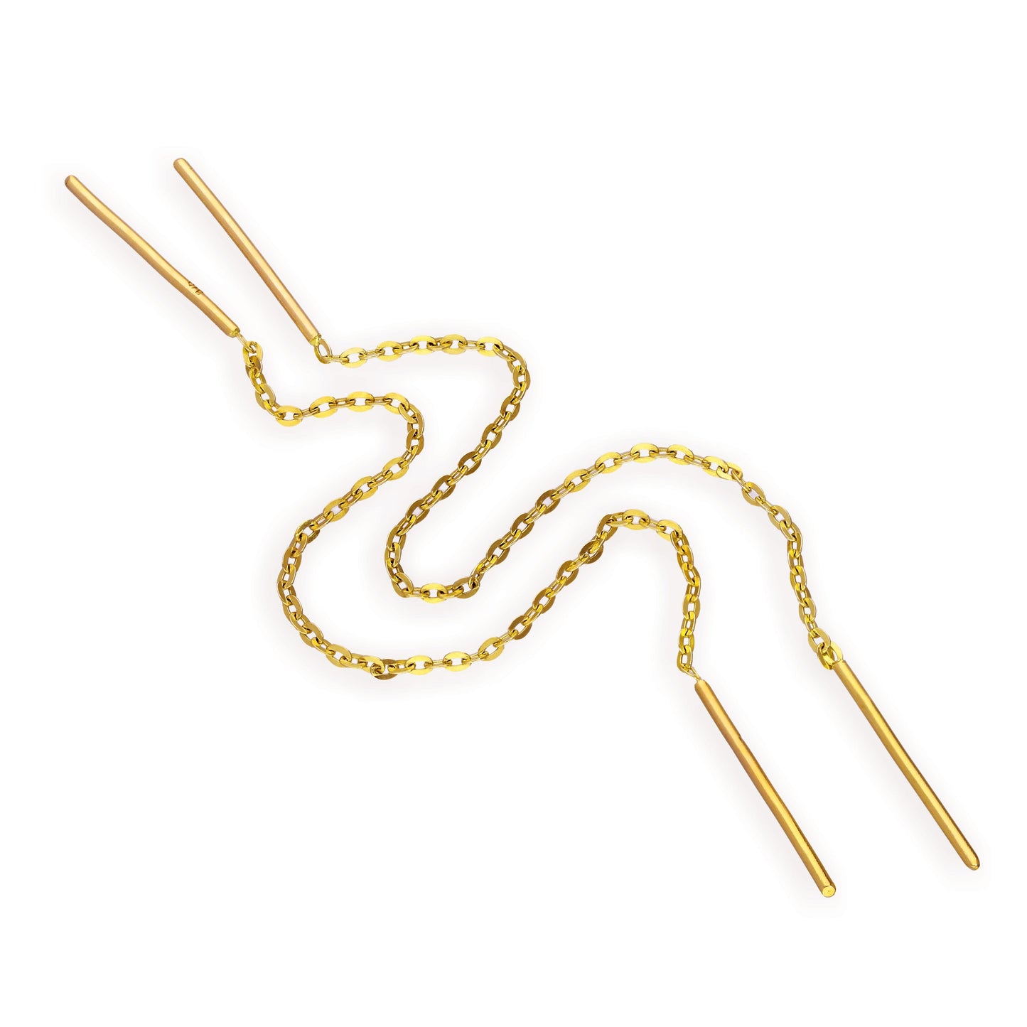 9 Karat Gold Stange Durchzieher Ohrringe