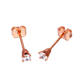 9 Karat Roségold & Klar CZ Kristall Ohrstecker