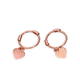 9 Karat Roségold Herz Creolen Ohrringe
