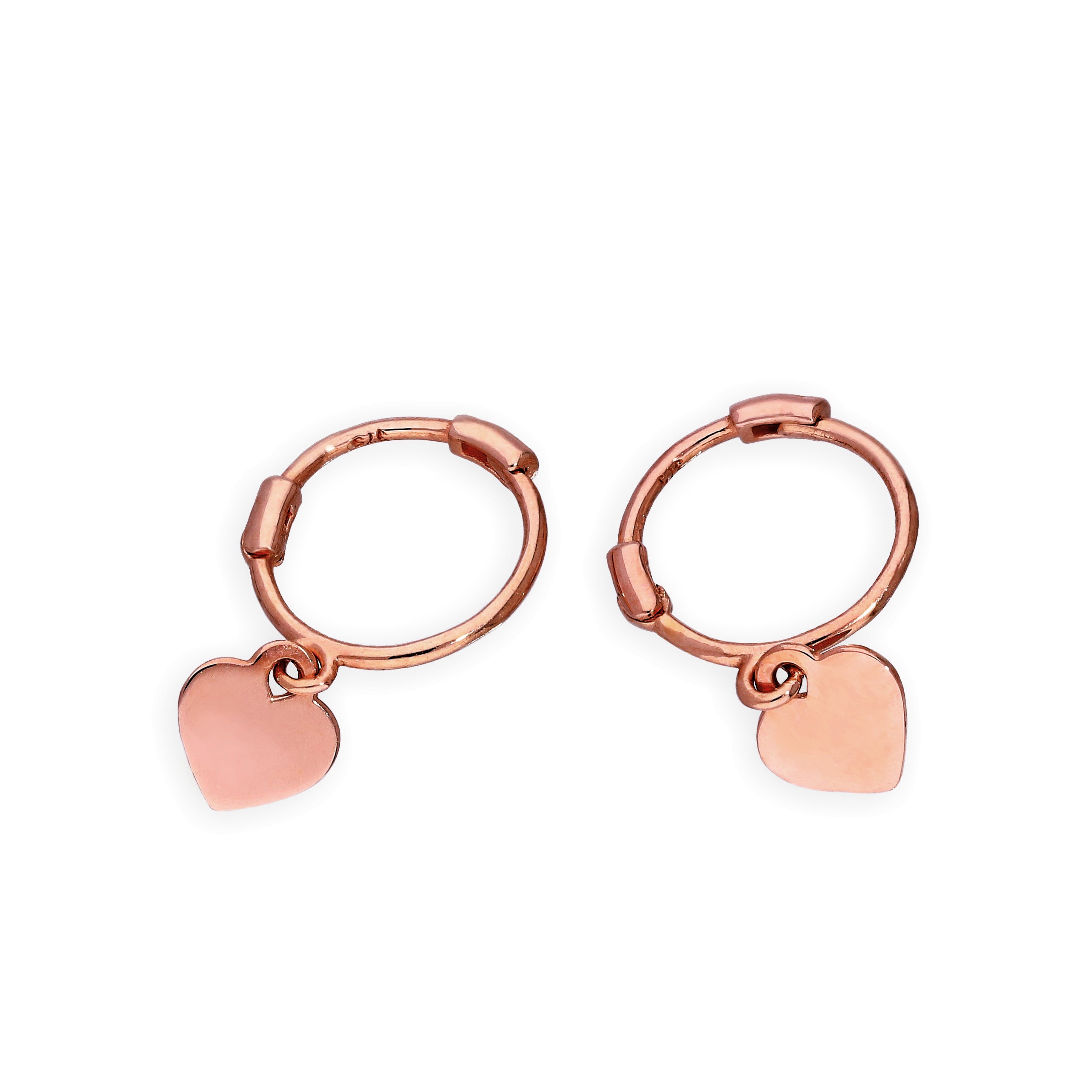 9 Karat Roségold Herz Creolen Ohrringe
