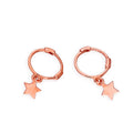 9 Karat Roségold Stern Creolen Ohrringe