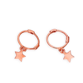 9 Karat Roségold Stern Creolen Ohrringe