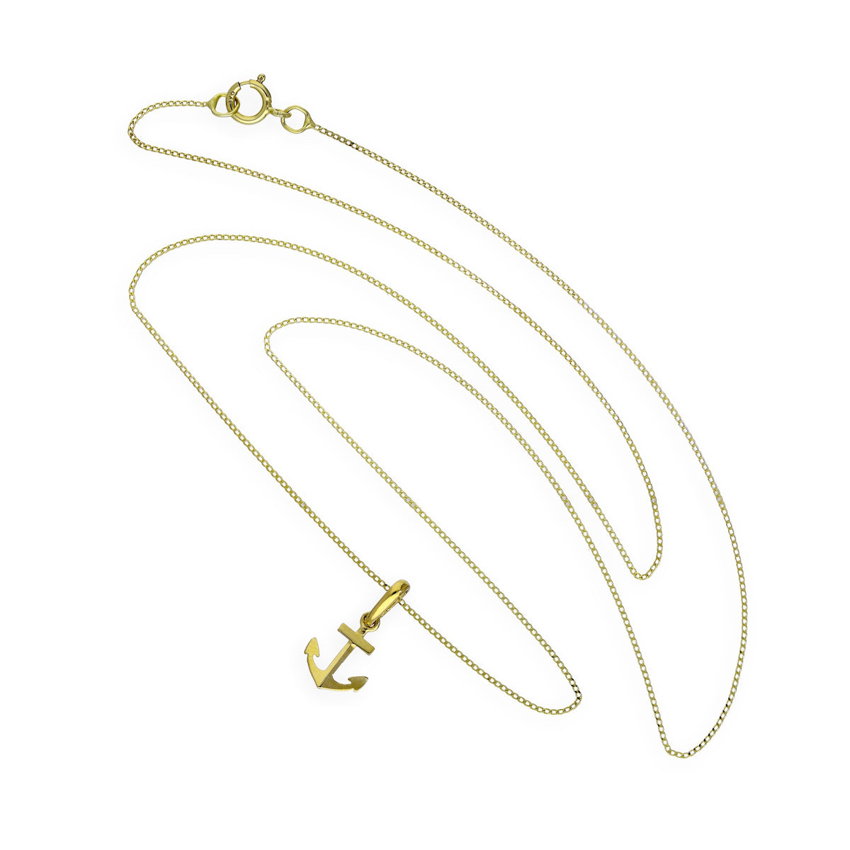 Halskette aus 9 Karat Gold mit Ankeranhänger, 40-50 cm