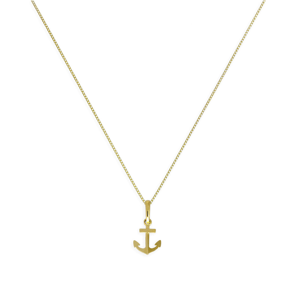 Halskette aus 9 Karat Gold mit Ankeranhänger, 40-50 cm