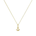 Halskette aus 9 Karat Gold mit Ankeranhänger, 40-50 cm