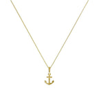 Halskette aus 9 Karat Gold mit Ankeranhänger, 40-50 cm