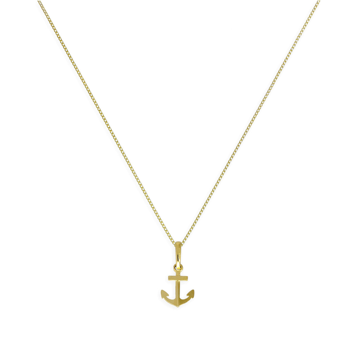 Halskette aus 9 Karat Gold mit Ankeranhänger, 40-50 cm