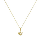 9 Karat Gold Halskette mit Blatt und ausgeschnittenem Herz – 16–20 Zoll