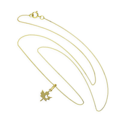 9 Karat Gold Halskette mit Blatt und ausgeschnittenem Herz – 16–20 Zoll