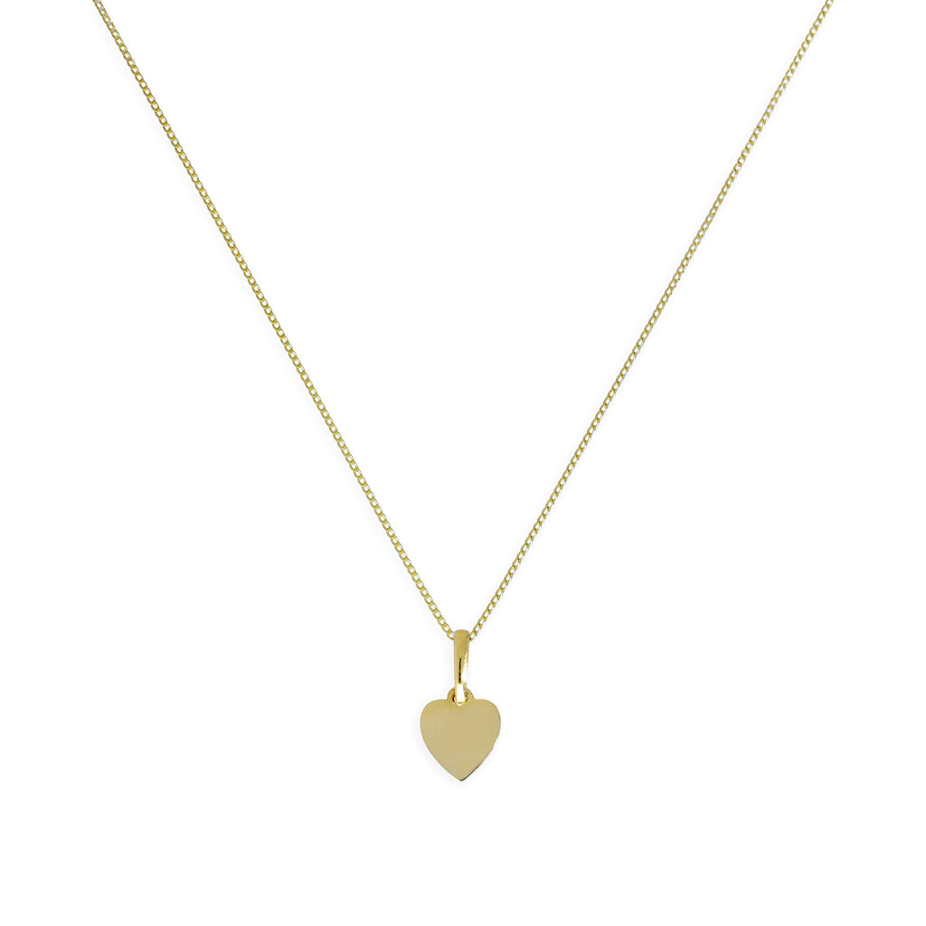 Halskette aus 9 Karat Gold mit kleinem, gravierbarem Herz-Anhänger, 40 - 50 cm