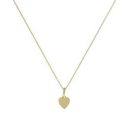 Halskette mit kleinem gravierbarem Herzanhänger aus 9 Karat Gold, 16–20 Zoll