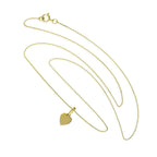 Halskette aus 9 Karat Gold mit kleinem, gravierbarem Herz-Anhänger, 40 - 50 cm