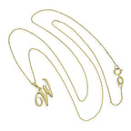 Halskette mit Anhänger aus 9 Karat Gold mit verschnörkelter Kalligraphie-Schrift und Buchstabe W, 16–20 Zoll