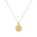 9 Karat Gold kleiner gravierbarer Kreis Anhänger Halskette 40 - 50 cm