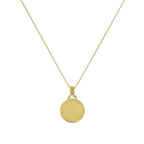 9 Karat Gold kleiner gravierbarer Kreis Anhänger Halskette 40 - 50 cm
