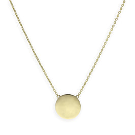 9 Karat Gold Gravierbar Rund Anhänger mit 45,5 cm Kette