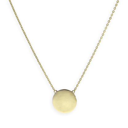9 Karat Gold Gravierbar Rund Anhänger mit 45,5cm Kette