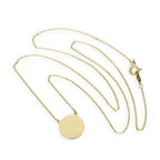 9 Karat Gold Gravierbar Rund Anhänger mit 45,5 cm Kette