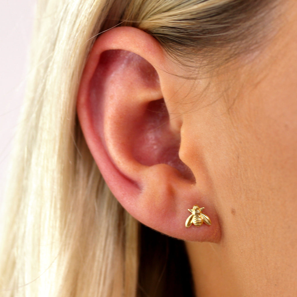 9 Karat Gold Biene Ohrstecker