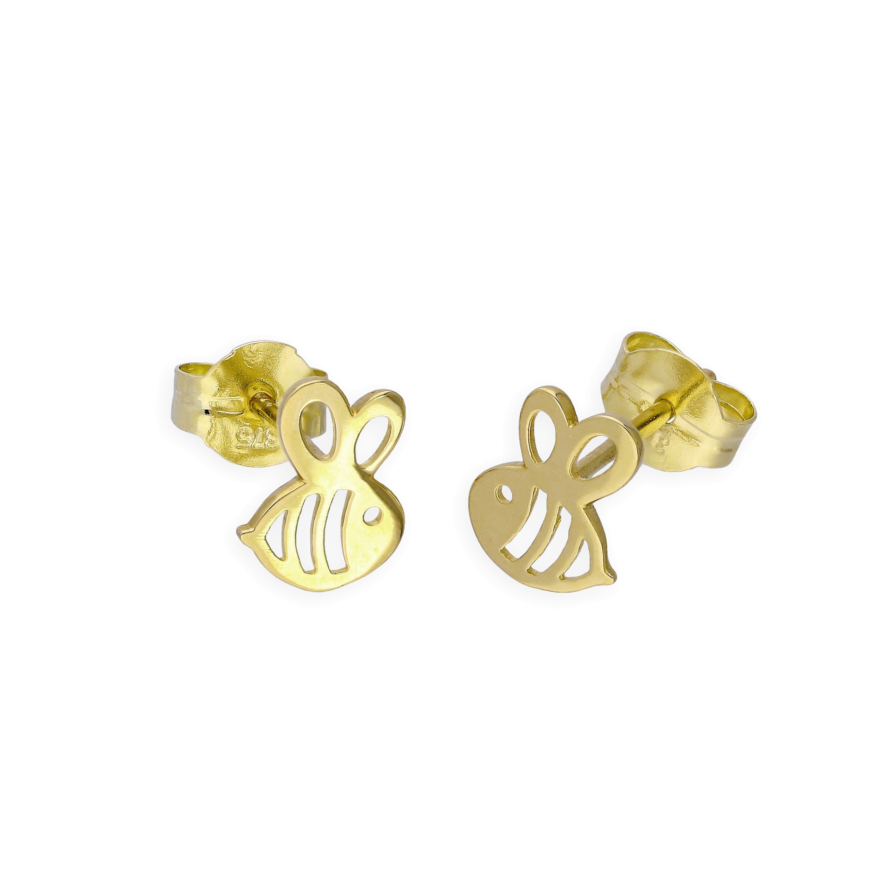 9 Karat Gold Niedlich Hummel Ohrstecker
