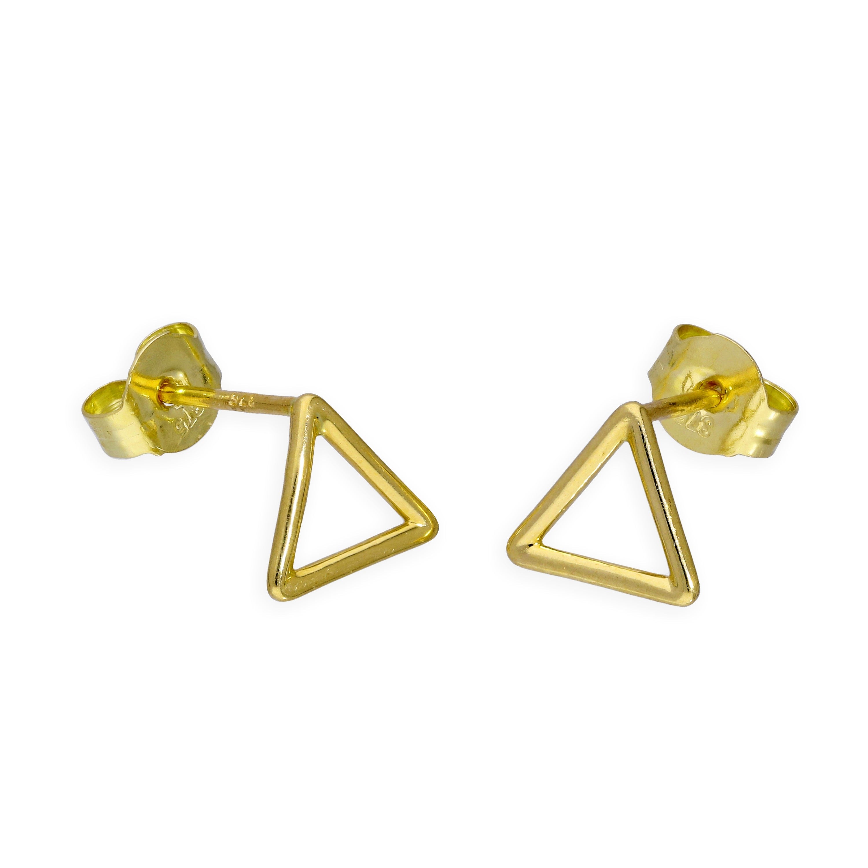 9 Karat Gold Offen Dreieck Ohrstecker