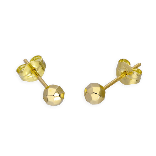 9 Karat Gold 3mm Diamantschliff Kugel Ohrstecker